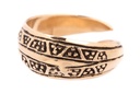 Wikinger-Ring "Aurora" aus Bronze – Offener Ring mit nordischem Symbolmuster 9 mm
