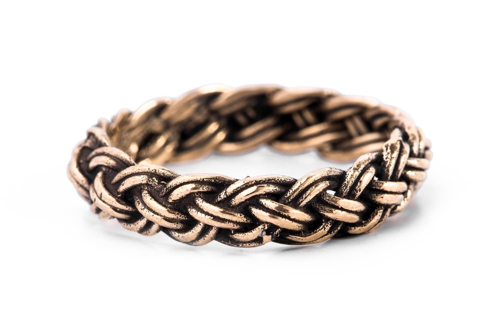 Wikinger-Ring "Laird" aus Bronze – Geflochtenes Schmuckstück für Reenactment & LARP 5 mm