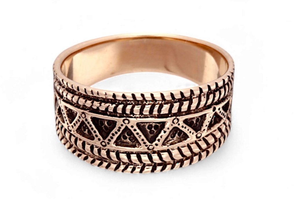 Wikinger-Ring "Nordlicht" aus Bronze – Symbolring mit Feuerelement für Reenactment & LARP 9 mm