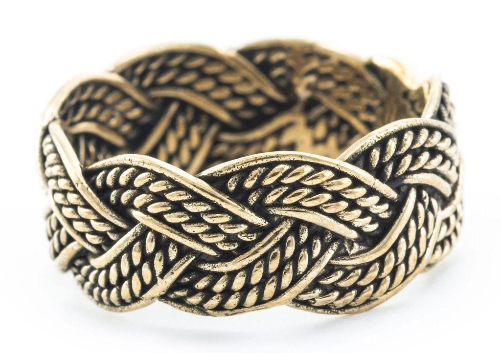 Wikinger Ring THORN aus Bronze – 9 mm Freundschaftsring mit traditionellem Zopfmuster