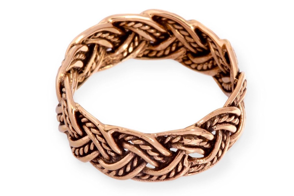 [WK-5152-2015-14 / 44] Wikinger Ring ALDAVIN aus Bronze – 7 mm Unendlichkeits-Knoten als Partner- und Freundschaftsring (14 / 44)