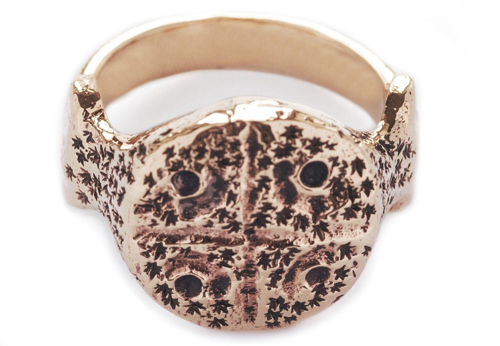 Massiver Wikinger Siegelring ADSAR aus Bronze – 16 mm Replik eines Wikinger-Kreuzes mit alter Symbolik