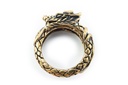 Drachenring BRAIGH aus Bronze – 1,2 cm offener Wikinger-Ring mit Midgardschlange