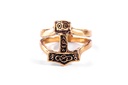 Wikinger-Ring THORAN aus Bronze – 18 mm Thorshammer-Ring mit Wikinger-Symbolen