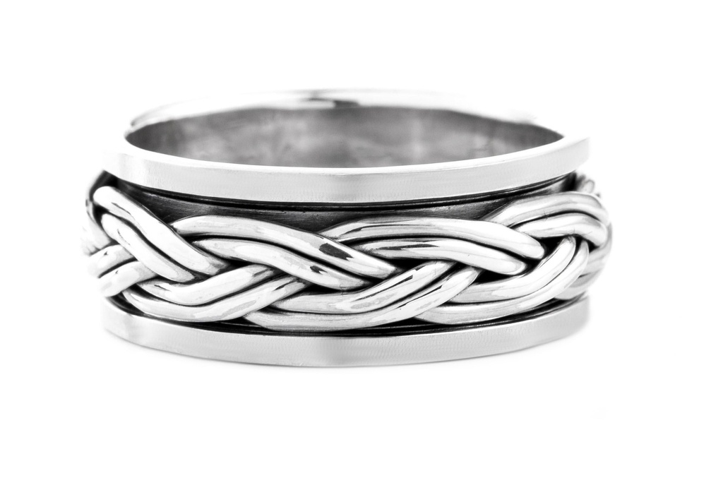Ring Igor Drehring aus Silber 925 – Wikingerring mit Flechtband 8 mm beweglich