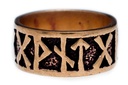 Wikinger Ring FUTHARK aus Bronze – 9 mm Runenring mit Futhark-Symbolen