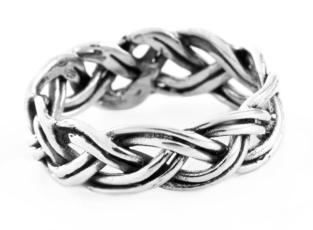 Ring Skaru aus Silber 925 – Wikinger Bandring 8 mm im traditionellen Stil