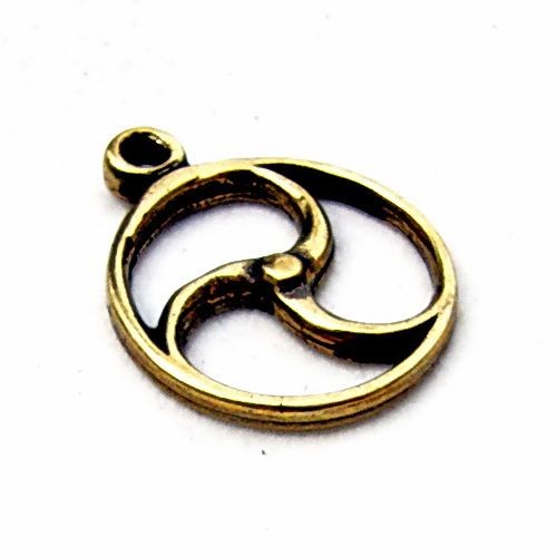 [00 Dreiwirbel 1-si] Anhänger 'Sonnenrad Dreiwirbel' - Accessoire, Schmuck für Mittelalter, LARP und Alltag (silber)