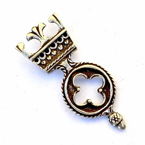 [WK-5369-2015-002] Spätmittelalter-Riemenende - für 3 cm Gürtel (silber)