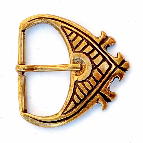 [09 Ma-S 45.me] Hochmittelalter Schnalle 4.5 cm -Zubehör für mittelalterliche Gürtel für Reenactment und LARP (bronze)