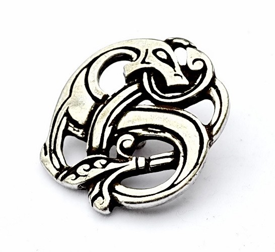 [08 Wi-3 Drache R.me] Wikinger-Drachen – Zierniete / L nach einem Motiv der späten Wikingerzeit (bronze)