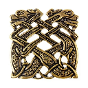 Beschlag Keltische Hunde / XXL – Zierniete mit keltischem Tiermotiv nach historischem Vorbild