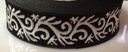 Borte Ranke in Schwarz-Silber, 19 mm- Webborte zur Verzierung mittelalterlicher Kostüme und Larp Gewandungen