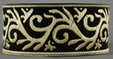 Borte Ranke in Schwarz-Gold 33 mm- 10 m - Webborte zur Verzierung mittelalterlicher Kostüme und Larp Gewandungen