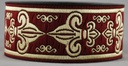 Borte Französische Lilie in Bordeaux-Gold 33 mm- 10 m - Webborte zur Verzierung mittelalterlicher Kostüme und Larp Gewandungen