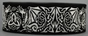Borte Drache in Schwarz-Silber, 33 mm- 10 m - Webborte zur Verzierung mittelalterlicher Kostüme und Larp Gewandungen
