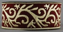 Borte Ranke in Bordeaux-Gold, 33 mm- 10 m - Webborte zur Verzierung mittelalterlicher Kostüme und Larp Gewandungen