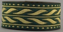 Borte Ähre  in Grasgrün-Gold, 33 mm- 10 m - Webborte zur Verzierung mittelalterlicher Kostüme und Larp Gewandungen