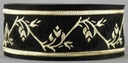 Borte Blumenranke in Schwarz-Gold 33 mm- 10 m - Webborte zur Verzierung mittelalterlicher Kostüme und Larp Gewandungen