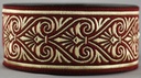 Borte Herzen2  in Bordeaux-Gold 33 mm- 10 m - Webborte zur Verzierung mittelalterlicher Kostüme und Larp Gewandungen
