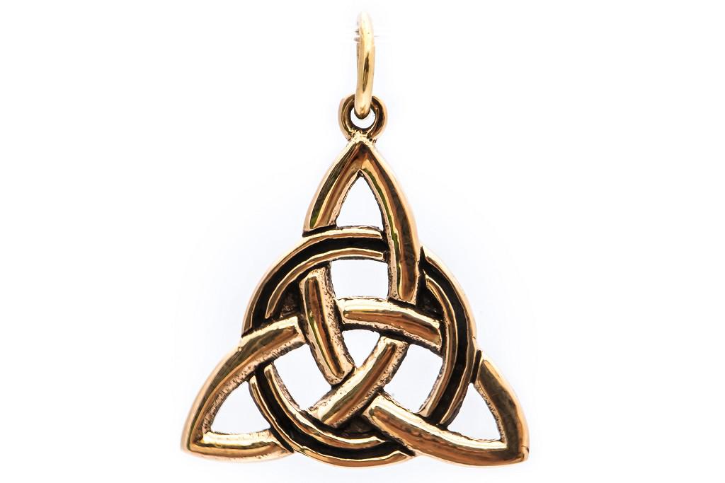 [Acb14-2] Anhänger "Alecia" – Bronze-Amulett mit keltischem Knotenmuster 2.5 cm