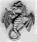 Zierniete nordischer Drache, silberfarben