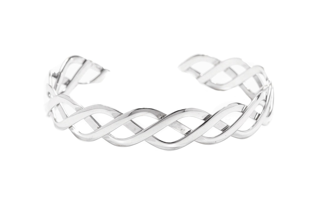 RODA Armreif aus Silber – Keltischer Damenreif mit Ornamentstruktur Ø 5,6 cm