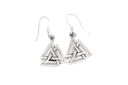 Ohrhänger Ragarda mit Valknut aus 925 Silber – Nordischer Wotansknoten Wikinger Ohrschmuck 3 cm