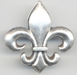 heraldische Lilie, silberfarbener Beschlag