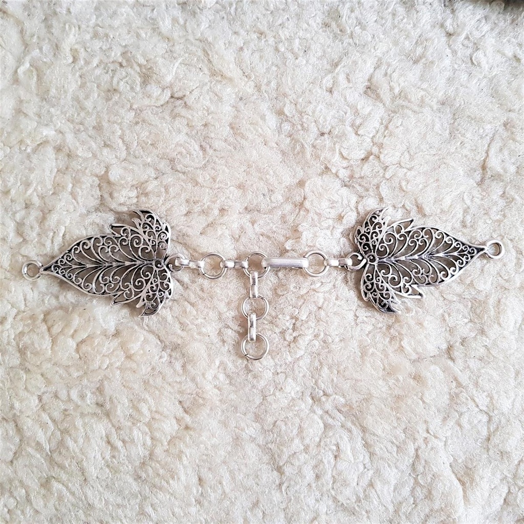 [V-5327-1] Mantel-Verschluss Avalon, silberfarben