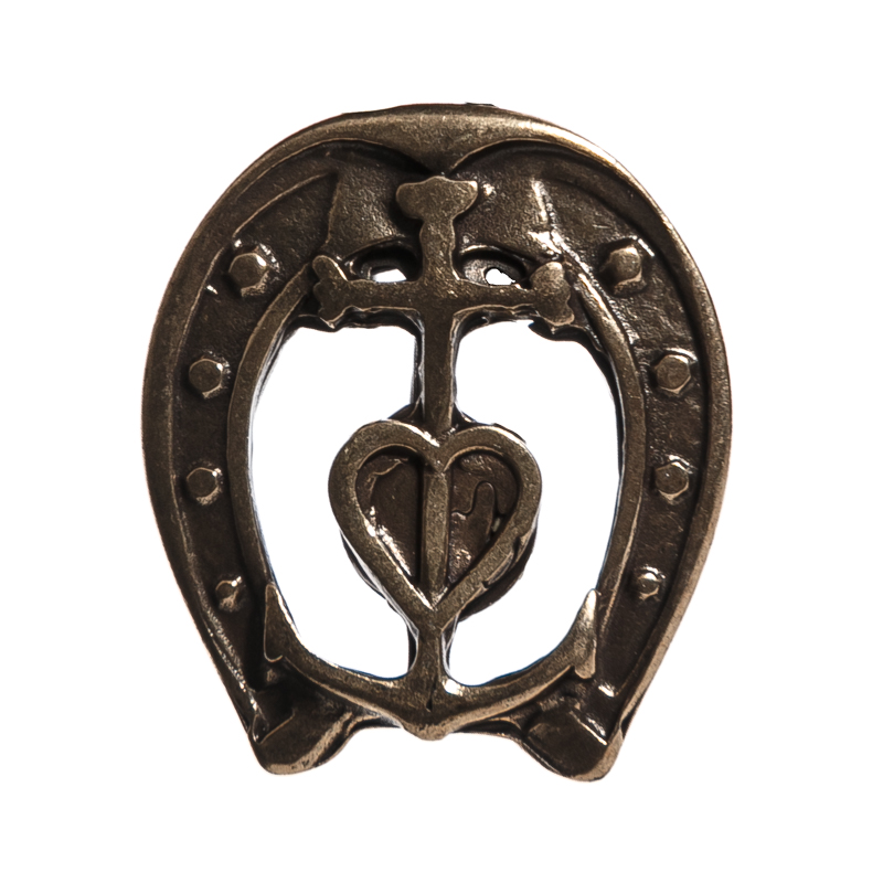 messingfarbene Zierniete "Glaube-Liebe-Hoffnung-Glück"