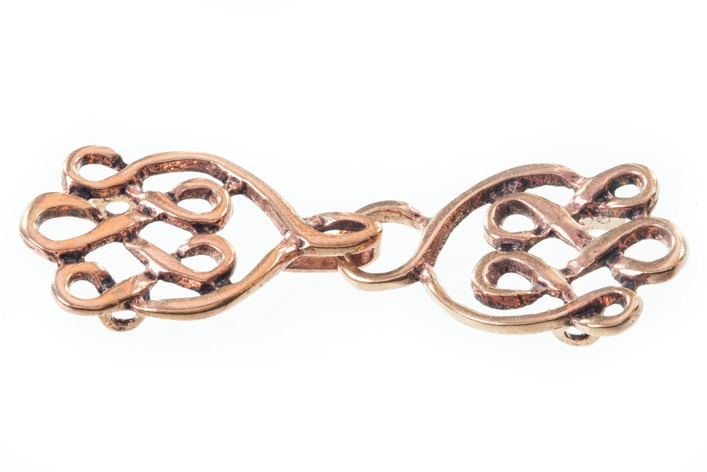 Wikinger-Gewandschließe „Wotans Raben“ aus Bronze – Zweiteilige Brosche 6,9 cm mit Hugin & Munin