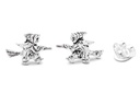 Ohrstecker ZULI aus 925er Silber 9 mm – Kleine Hexe auf Besen Ohrschmuck