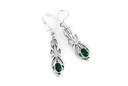 AINE Ohrringe aus Silber mit grünem Kristall – Keltischer Ohrschmuck 2,9 cm