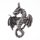 Anhänger Nordischer Drache – Silberfarbener Drachenschmuck im Wikingerstil 58 mm