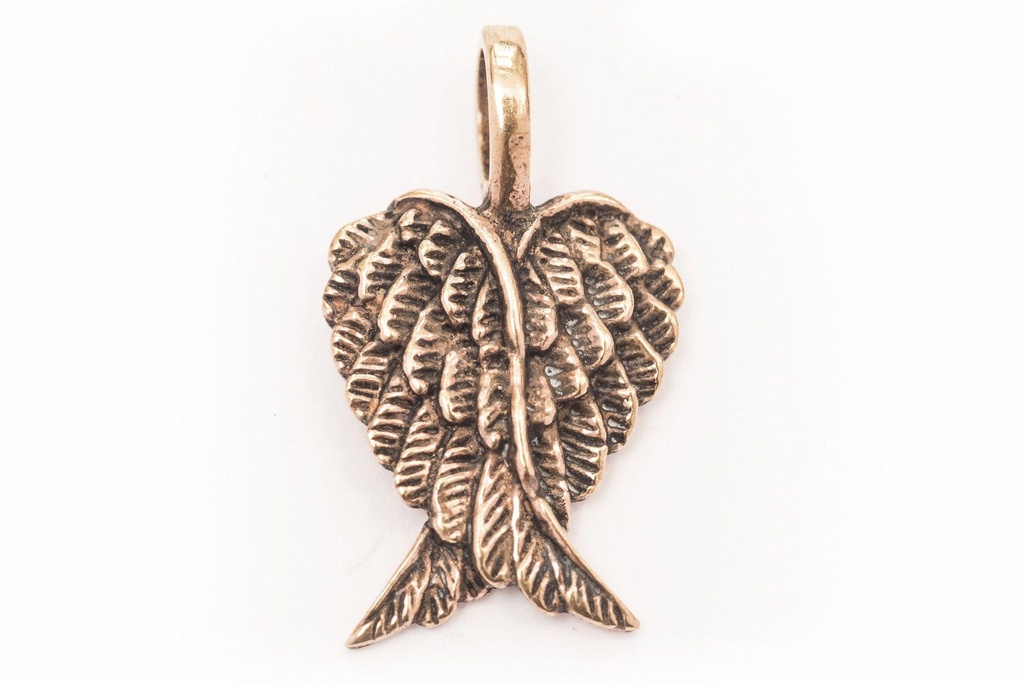Schmuck-Anhänger LUNA 2,3 cm – Zarter Engelsflügel aus Bronze für Schutz & Geborgenheit