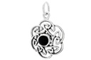 Schmuck Anhänger Nuada 2,5 cm – Silber 925 – Keltisches Amulett mit Onyx-Stein 