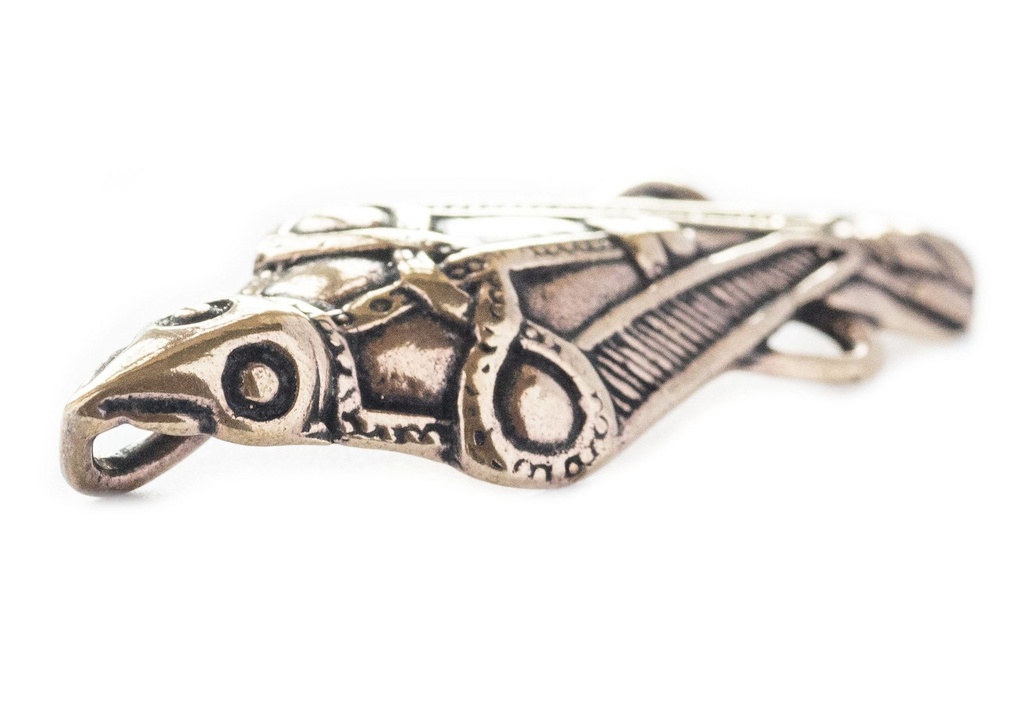 [avb512] Anhänger MUNIN aus Bronze – Rabe Odins Wikinger Amulett 5 cm