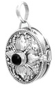 Schmuck Medaillon Sirona mit Onyx 3,4 cm – Silber 925 – Mystischer Anhänger mit geheimer Bedeutung