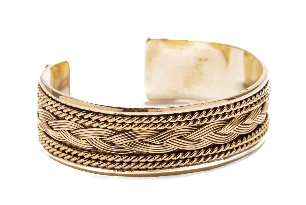 Großer Männer Armreif FALK Ø 6,5 cm – Wikinger Armreif Bronze 1,9 cm breit