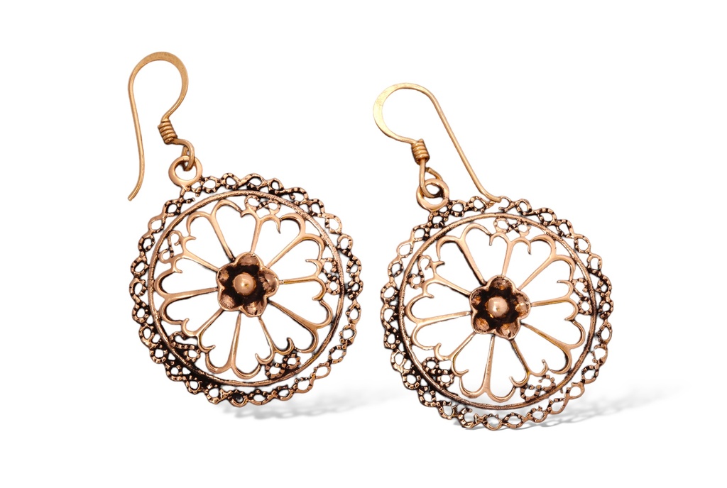 Ohrhänger AMARIL aus Bronze 4,6 cm – Mittelalterlicher Ornament-Schmuck