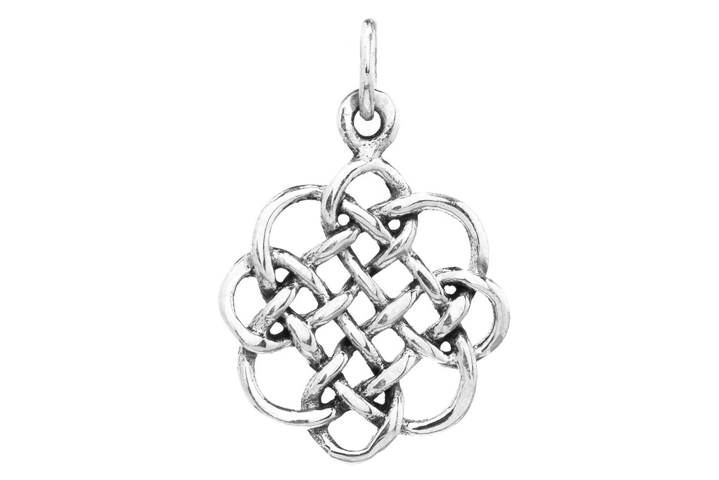 Schmuck Anhänger Flòraidh 2,6 cm – Silber 925 – Keltisches Amulett mit filigranem Knotenmuster 