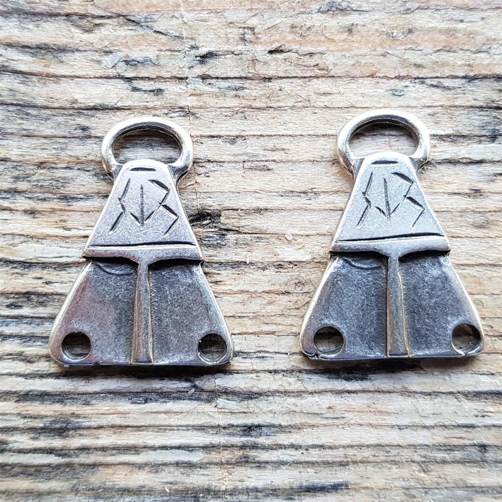 Wikinger Kettenverteiler-Paar 'RUNEN', silberfarben