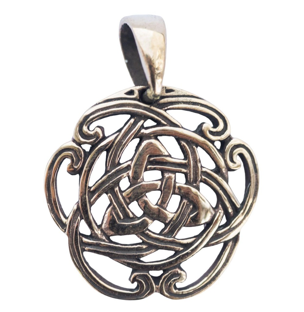 Keltischer Anhänger NAIDA aus Bronze – Großes Knoten-Amulett Ø 3,3 cm