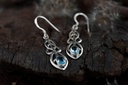Schmuck Ohrhänger Áine Celtic Topaz Kristall 2,9 cm – Silber 925 – Keltische Ohrringe mit schimmerndem Edelstein 