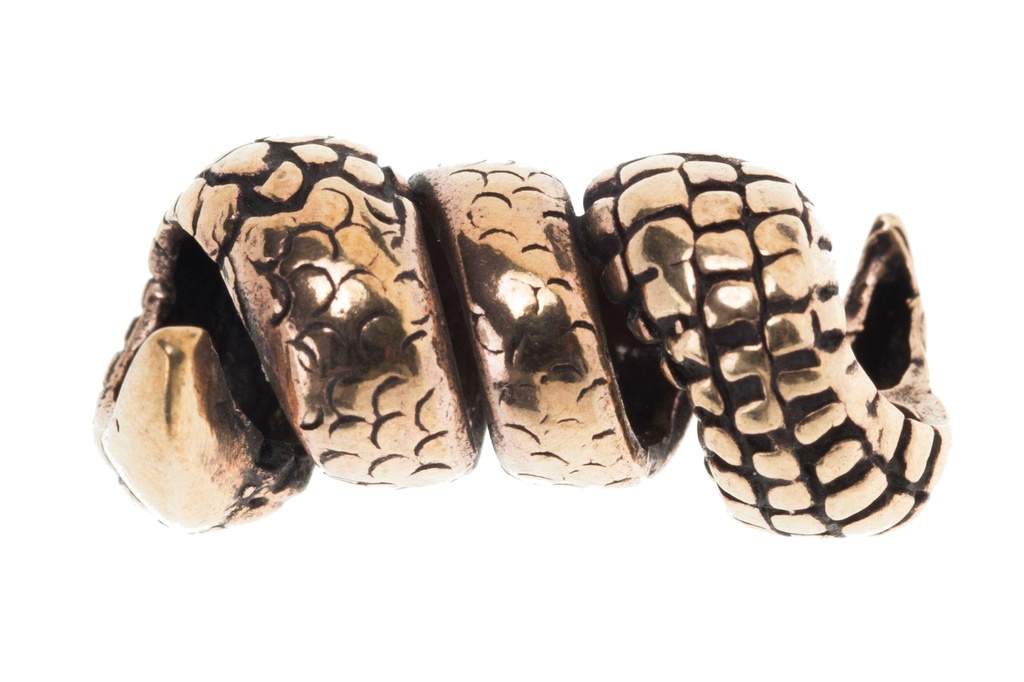 [amb532] Wikinger Bartperle Drachenkralle aus Bronze – Haarperle für Bart & Zöpfe 2,4 cm