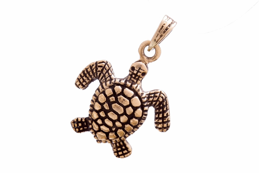 Schmuckstück  Schmuck Anhänger LANY 2.4 cm Glücks Schildkröte Vintage Bronze 2.4 cm