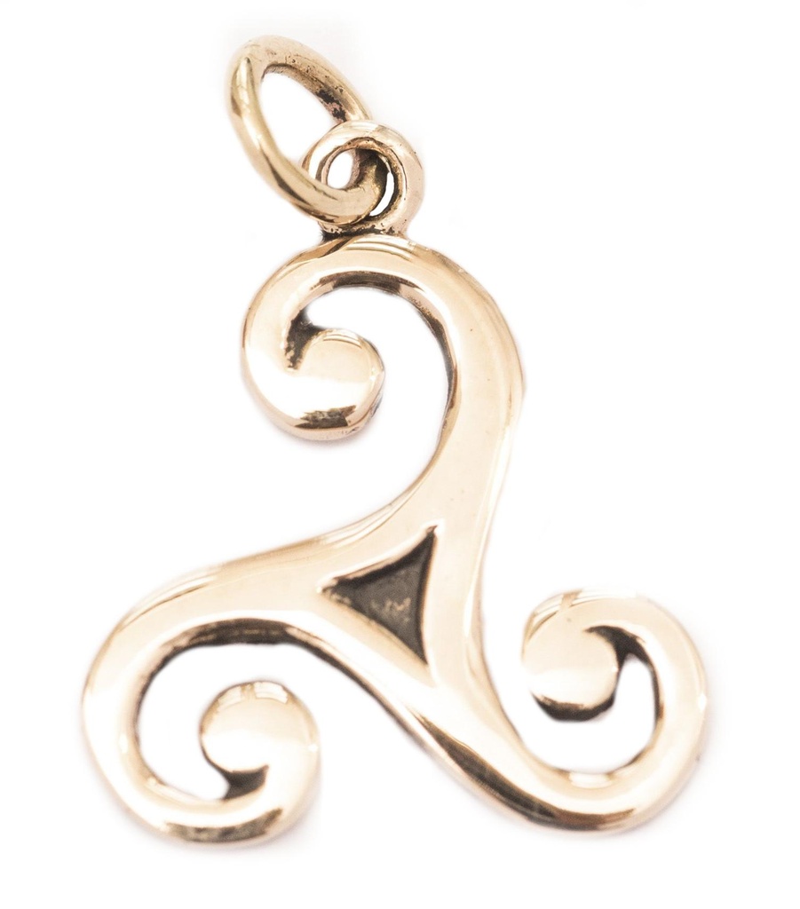 Schmuck Anhänger Apolonia 2,2 cm – Bronze – Keltisches Triskel-Amulett für Schutz & Wandel