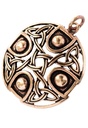 Schmuck Anhänger Zizar Ø 3,5 cm – Bronze – Keltisches Schutz-Amulett mit gleichschenkligem Kreuz