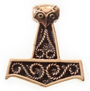 Thorshammer Anhänger THORKAN aus Bronze – Mjölnir „Vogelhammer“ Wikinger Amulett 3,4 cm